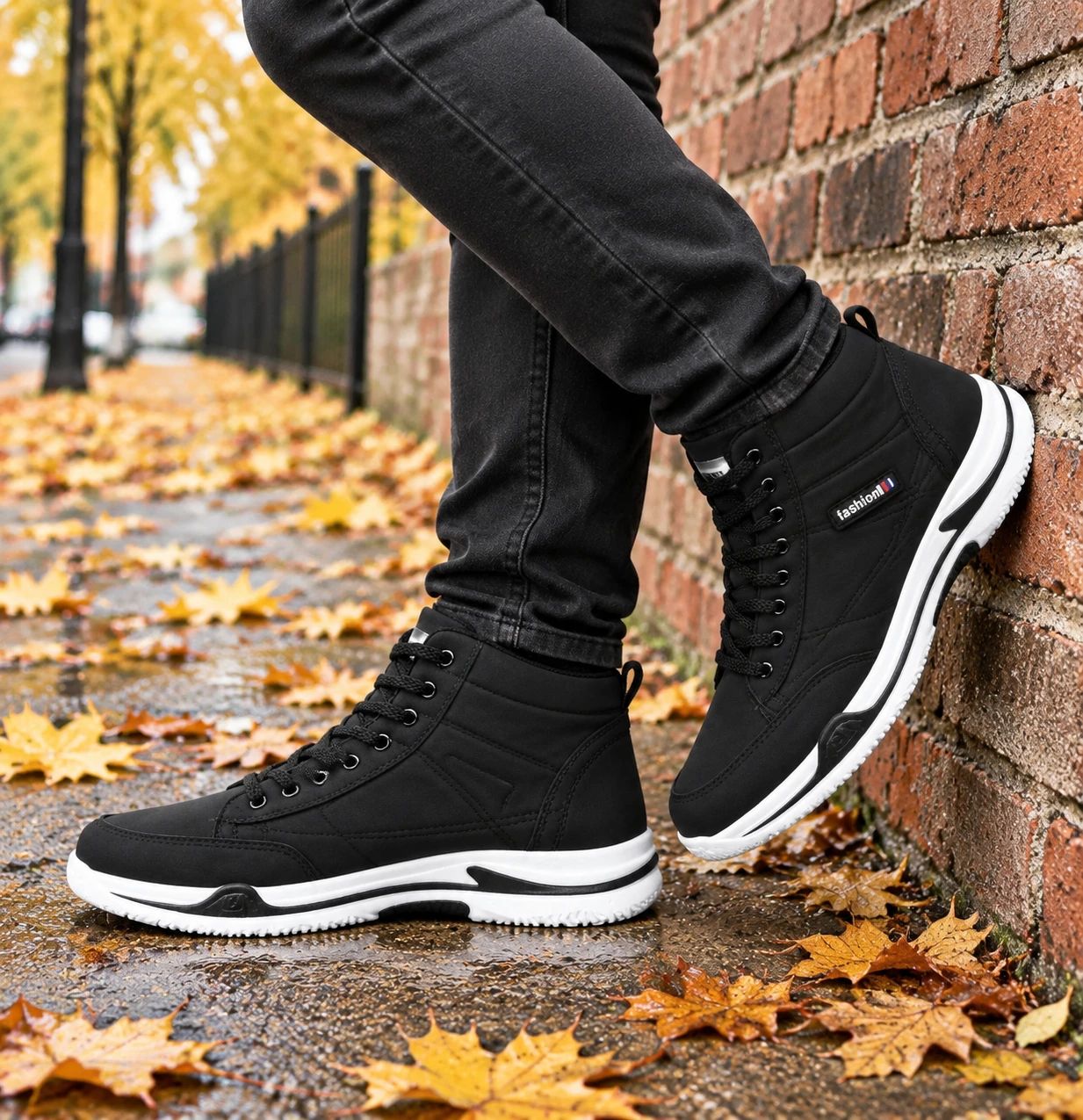 کفش ساقدار مردانه مشکی مدل EMTO