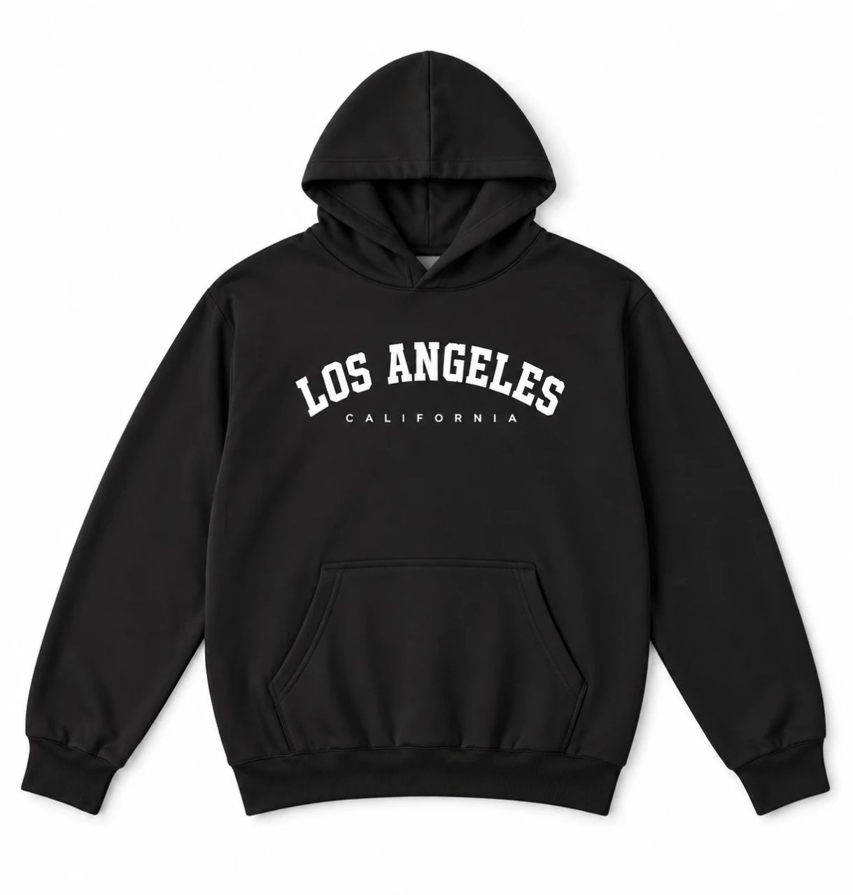 هودی کلاهدار و جیب دار مردانه زنانه مدل Los Angeles-مشکی